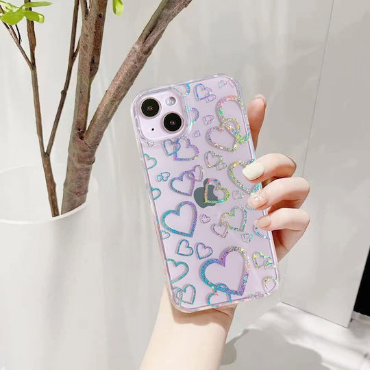 Jup Ulak Калъф 0387513 8865-22 iPhone 13 Мек TPU + Твърда PC Корица Прозрачен Блестящи Звезди 6.1"