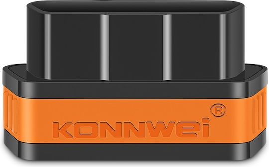 Obd 2 Auto Diagnosewerkzeug Konnwei Kw901 Bluetooth 5.0 Ein-Aus-Schalter Kompatibel mit Android iOS ELM 327 OBD II Schwarz Orange