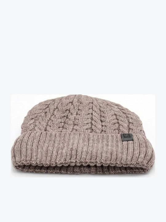 Beanie Männer Beanie mit Strickmuster in Braun Farbe