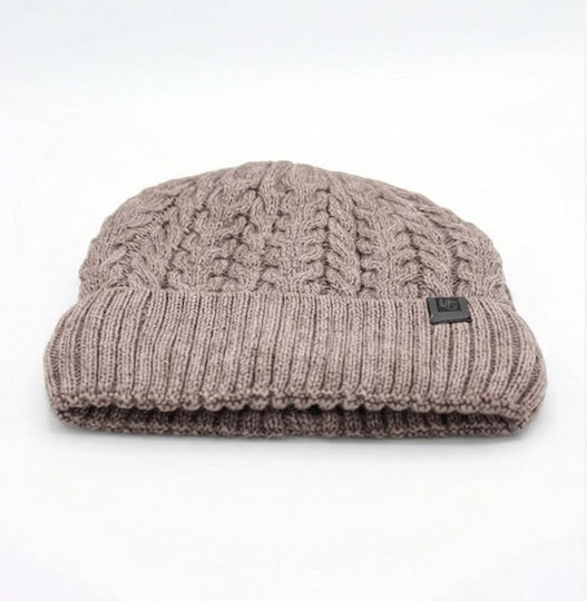 Beanie Beanie with Knit in Brown color