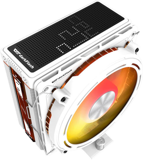 Darkflash Explore E400 Ψύκτρα Επεξεργαστή για Socket AM4/AM5/115x/1700 με ARGB Φωτισμό Λευκή