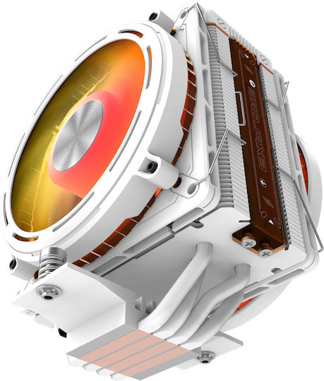 Darkflash Explore E400 Plus Ψύκτρα Επεξεργαστή Διπλού Ανεμιστήρα για Socket AM4/AM5/115x/1700 με ARGB Φωτισμό Λευκή