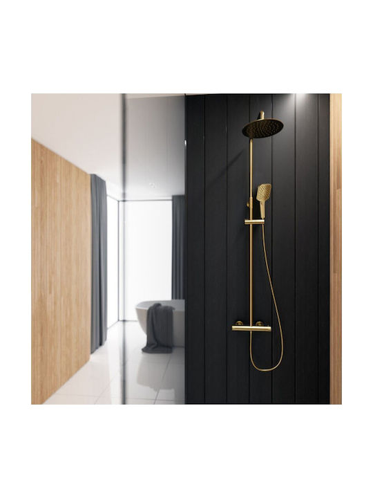 Clever Shower Column without Mixer Gold