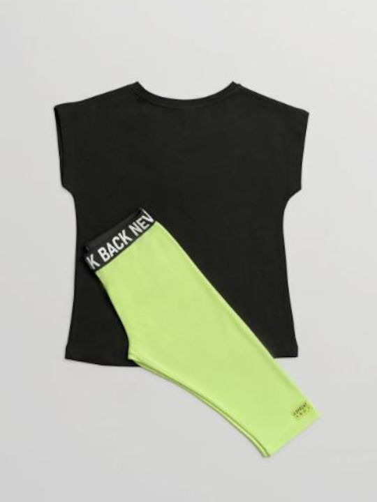 Kids' Set with Leggings Summer 2pcs Black