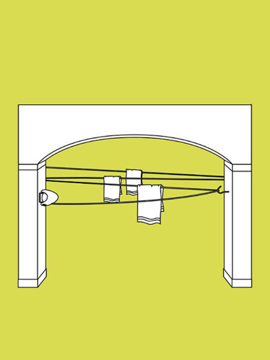 Vesta Spin Folding Wall Mounted Clothes Drying Rack Made of Metal with Hanging Length 15m