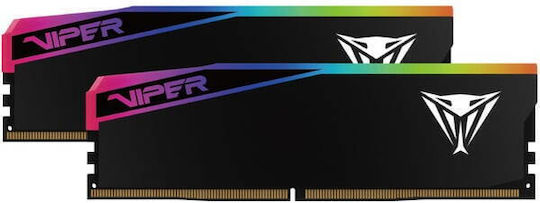 Patriot Viper RGB Elite 5 DDR5 32GB Memory RAM with 2x16GB Modules and Speed 6400 for Desktop