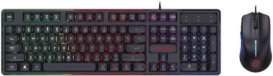 Zeroground Azai V3.0 Σετ Gaming Πληκτρολόγιο με RGB φωτισμό & Ποντίκι (Αγγλικό US)