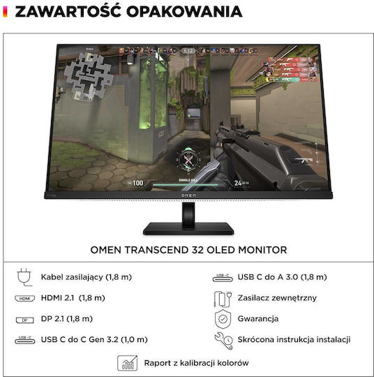 HP OMEN Transcend OLED Gaming Monitor 31.5" FHD 1920x1080 240Hz