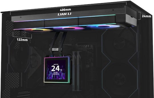 Lian Li HydroShift II Water Cooling AIO CPU with 3 120mm Fans and RGB Lighting