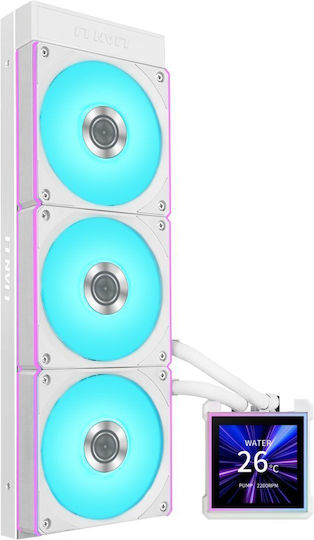 Lian Li HydroShift II LCD-S 360CL AIO CPU Liquid Cooling With 3 120mm Fans And RGB Lighting White
