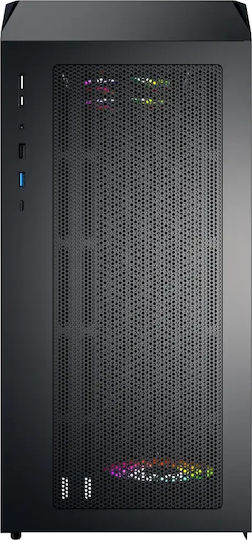 Montech X5M Gaming Mini Tower Κουτί Υπολογιστή με Πλαϊνό Παράθυρο και ARGB Φωτισμό Μαύρο