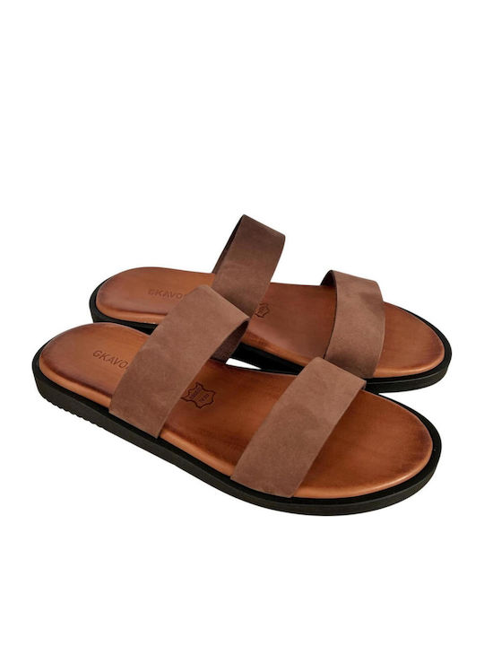 Leder Herrensandalen in Braun Farbe