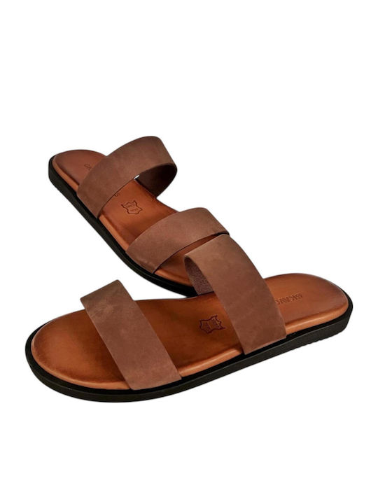 Leder Herrensandalen in Braun Farbe