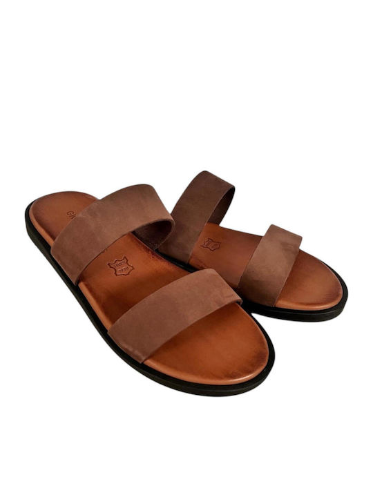 Leder Herrensandalen in Braun Farbe