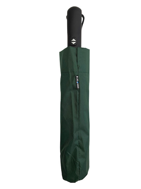 Blue Drop Windproof Automatic Umbrella Compact Green