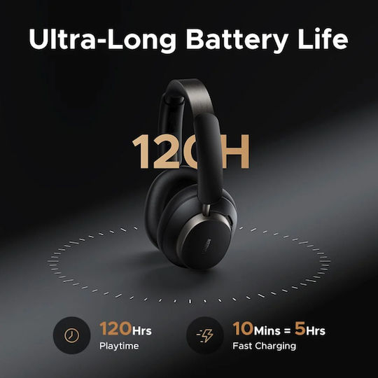 Ugreen HP206 Studio Pro Wireless / Wired Over Ear Headphones with 120 hours of Operation and Quick Charge Black