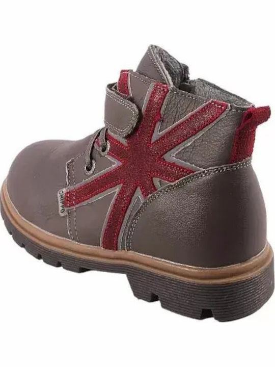 Lederne Kinderstiefel Gray