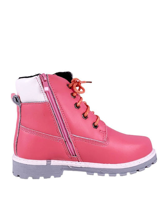 Leather Kids Boots Pink