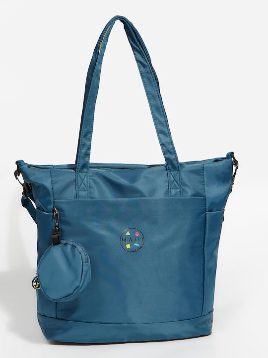 Admiral Stoff Strandtasche mit Brieftasche Blau