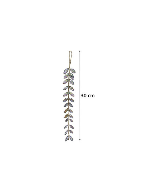 Ornament De Crăciun Pentru Brad Din Cristal Ramură Atârnată Cu Strălucire Colorată 30x1cm
