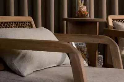 SteweHome Studentenmöbel-Set 5 Stück – Wohnzimmer Set Mit Tisch Und Stauraum Pouf 120x65x41cm