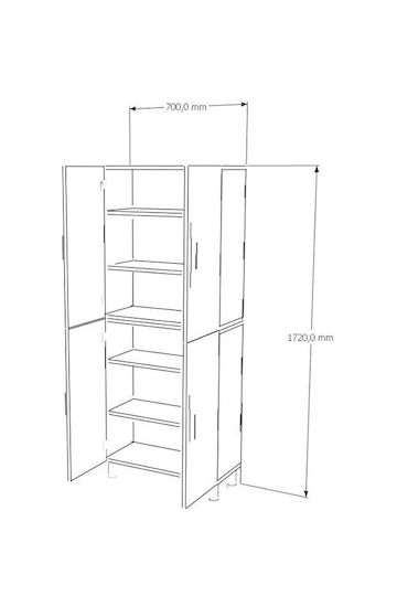 Multipurpose Bathroom Or Kitchen Cabinet White 70x32x172cm