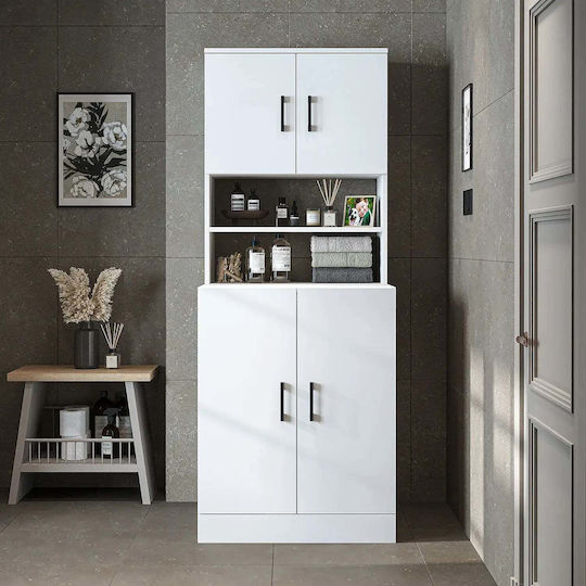 Dulap Mobilier Pentru Baie Uși Albe 70x32x180cm