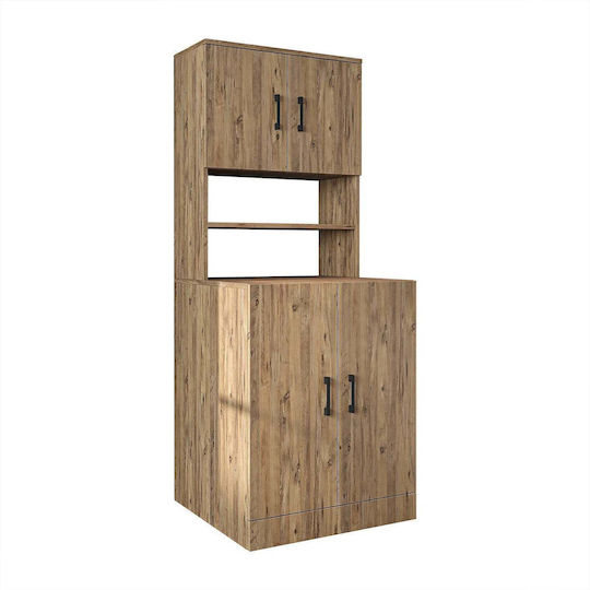 SteweHome Badezimmerschrank Waschmaschinentür Eiche 70x32x180cm