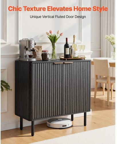 Μπουφές από Ξύλο & Μέταλλο Black 80x37.5x80cm Μπουφές από Ξύλο & Μέταλλο Black 80x37.5x80cm