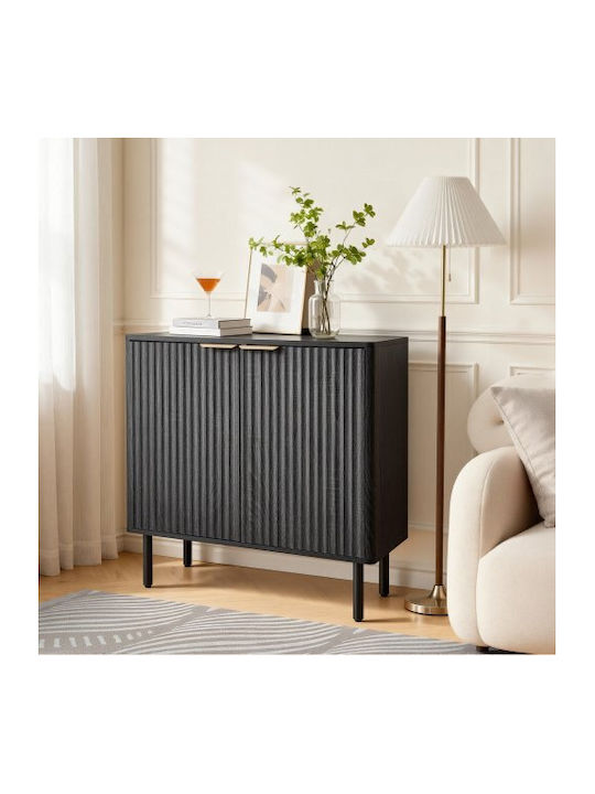 Sideboard made of Wood & Metal Black 80x37.5x80cm