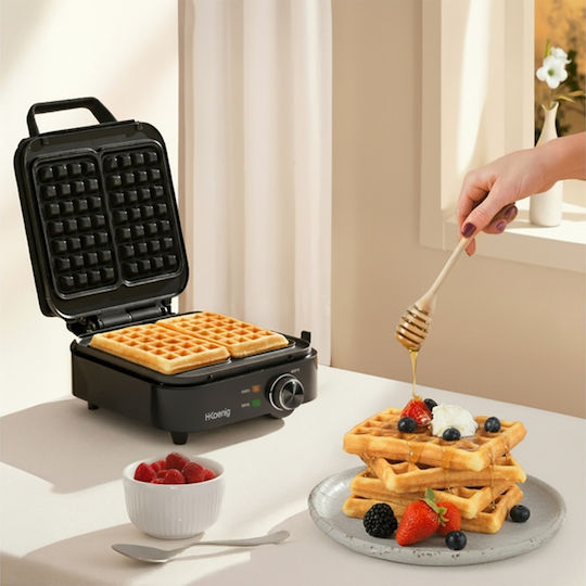HKoenig Aparat Vafe Pentru Vafe Rectangulare 2 Compartimente 1200W