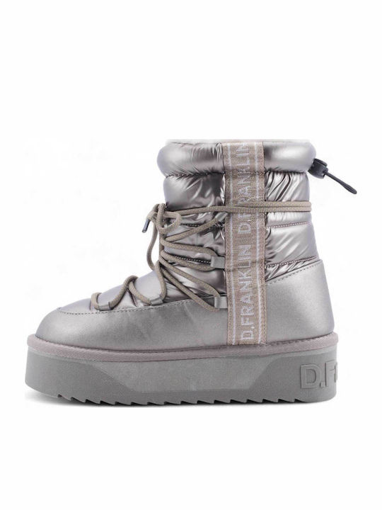 Snow Boots with Fur Silver
