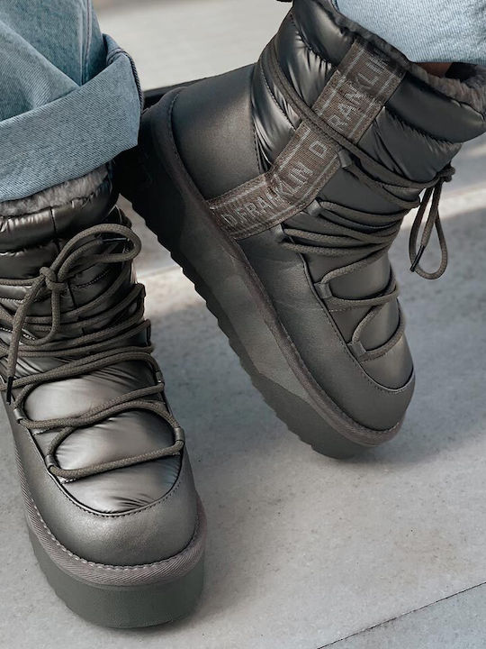 Snow Boots with Fur Silver