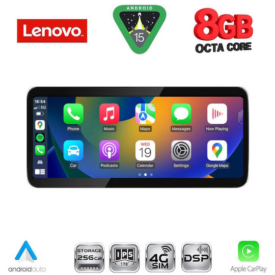 Lenovo Автомобилна Аудио Система (Блутут/USB/WiFi/GPS/Apple-Carplay/Android-Auto) с Тъчскрийн 10.33"
