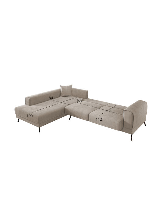 Zenora Ecke Sofa Sofa mit Linke Ecke & Stauraum Beige 304x212x80cm