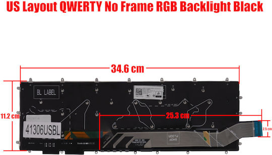 Laptop Keyboard Dell G3 15 3590 G3 15 3500 G3 15 3779 G3 15 3579 G5 15 5500 G5 15 5590 G5 Se 5505 G5 Se 5587 D8c01 0d8c01 490.0h707.0d01 Nsk-es1bw 01 Us No Frame RGB Backlight Black Code 41306usbl