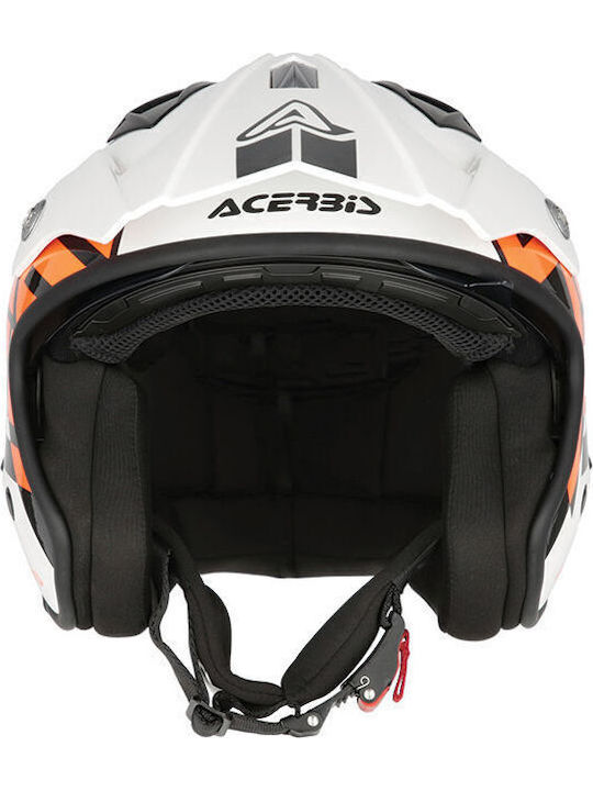 Acerbis Aria White / Orange Κράνος Μηχανής Jet ECE 22.06 1200gr με Sunvisor