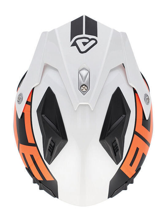 Acerbis Aria White / Orange Κράνος Μηχανής Jet ECE 22.06 1200gr με Sunvisor