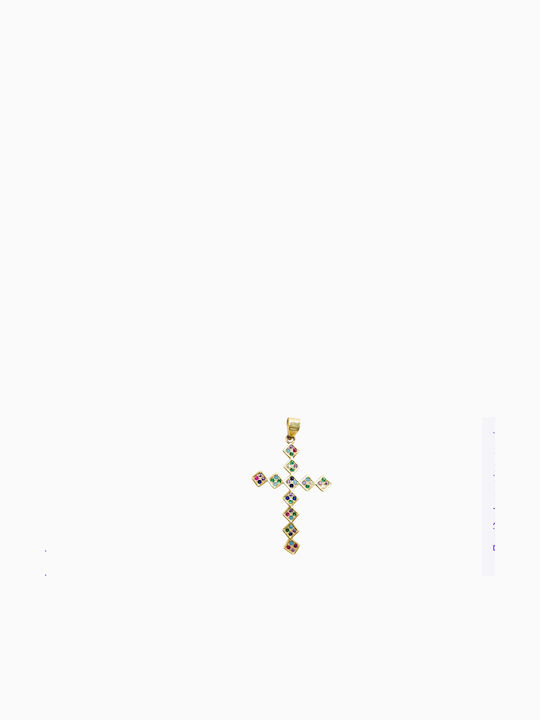 Silber Vergoldeter Kreuz Zirkon mit Kette Silber 925 Silber Vergoldeter Kreuz Zirkon mit Kette Silber 925