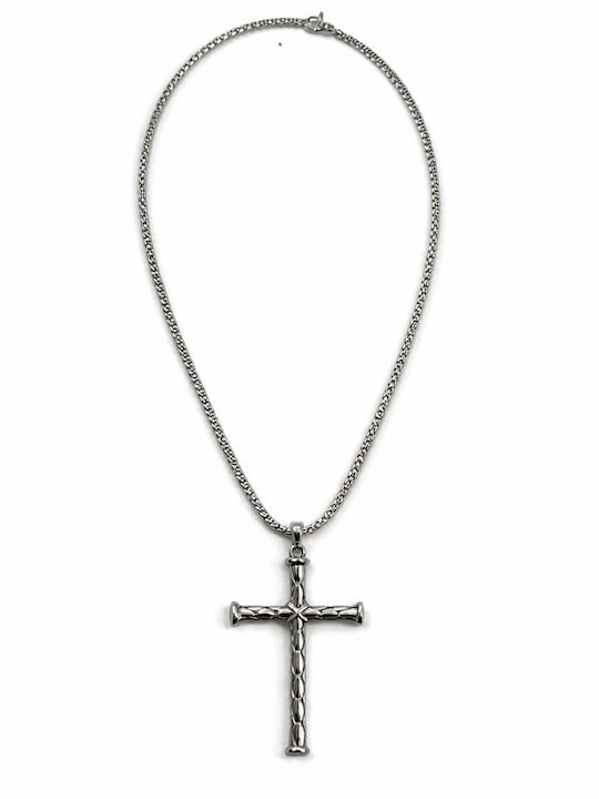 Ghetto Kreuz aus Stahl mit Kette