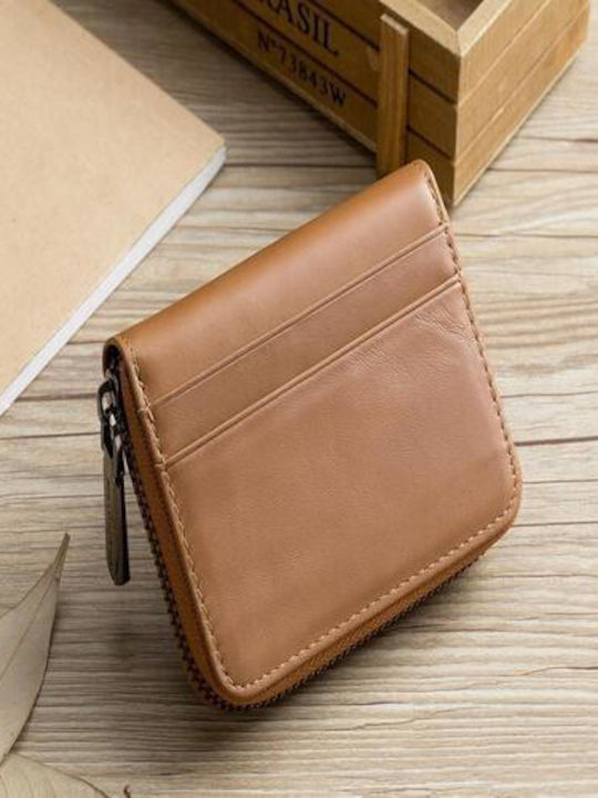 Δερμάτινο Ανδρικό Πορτοφόλι με RFID Ανοιχτό Καφέ