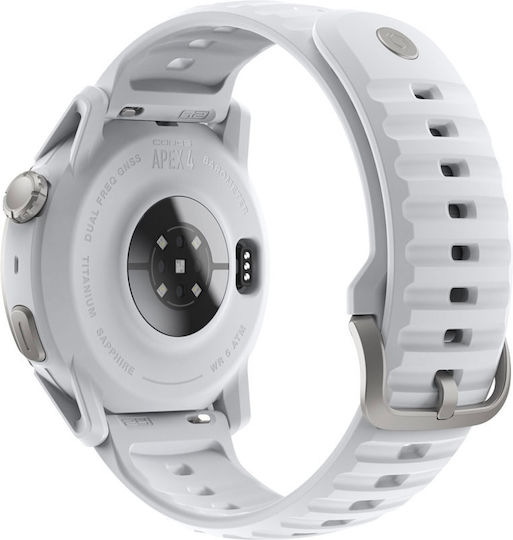 Coros Apex 4 Titan 46mm Wasserdicht Smartwatch mit Pulsmesser (Weiß)