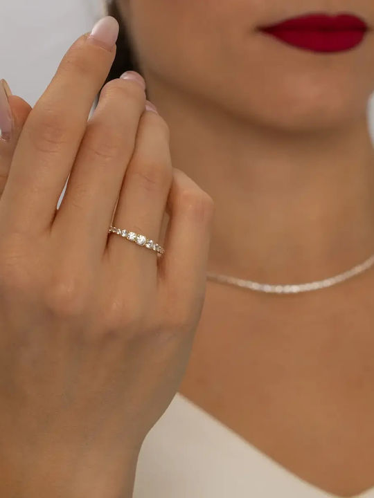 Set with Necklace , Earrings & Ring from Gold 14K with Stones