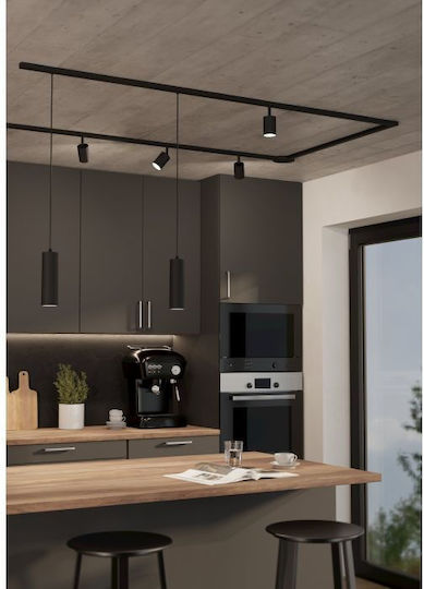 Eglo Black Ceiling Light Rail with GU10 Socket 31x31cm