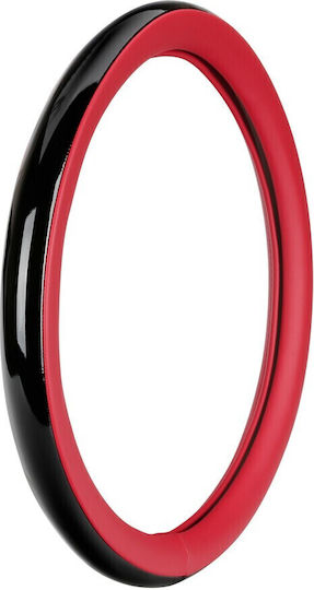 Lampa Car Steering Wheel Cover with Diameter 46-48cm Synthetic Red with Red Stitching