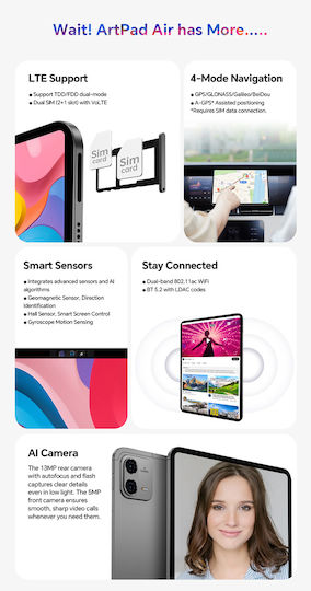 Teclast ArtPad Air 4G 11" Tablet (8GB/128GB) Γκρι