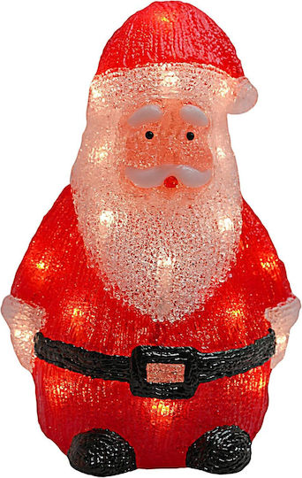 Leuchtender Dekorativer Weihnachtsmann Weiß aus Kunststoff 21.5x16cm Lamp