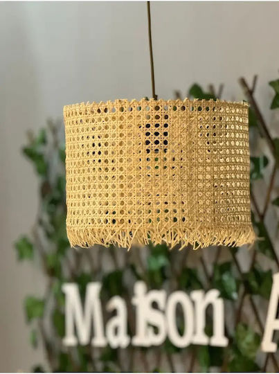 Modern Scandinavian Ceiling Light Natural Hazeran Bamboo 30x33cm