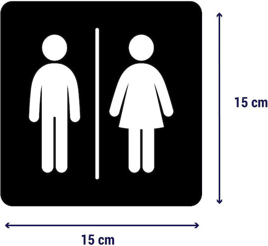 Τετράγωνες Πινακίδες Wc Classic Ανοξειδωτο-ατσαλι-inox Wc-αμεα