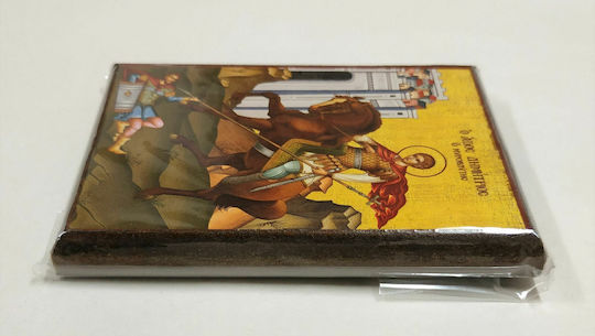 Agios Dimitrios The Myrovlitis On Horseback 2 Paper Icon Frame Category Krn No 00 Size 6.5cm X 9.5cm Wood Mdf Icon S&K Byzantine Icons